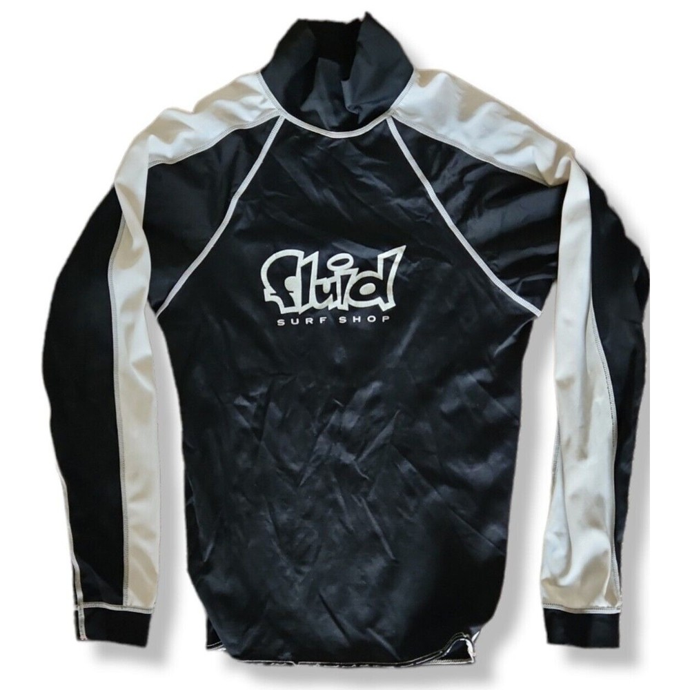 Fluid Surf Shop Women's UV Rashguard Size Small Black And White